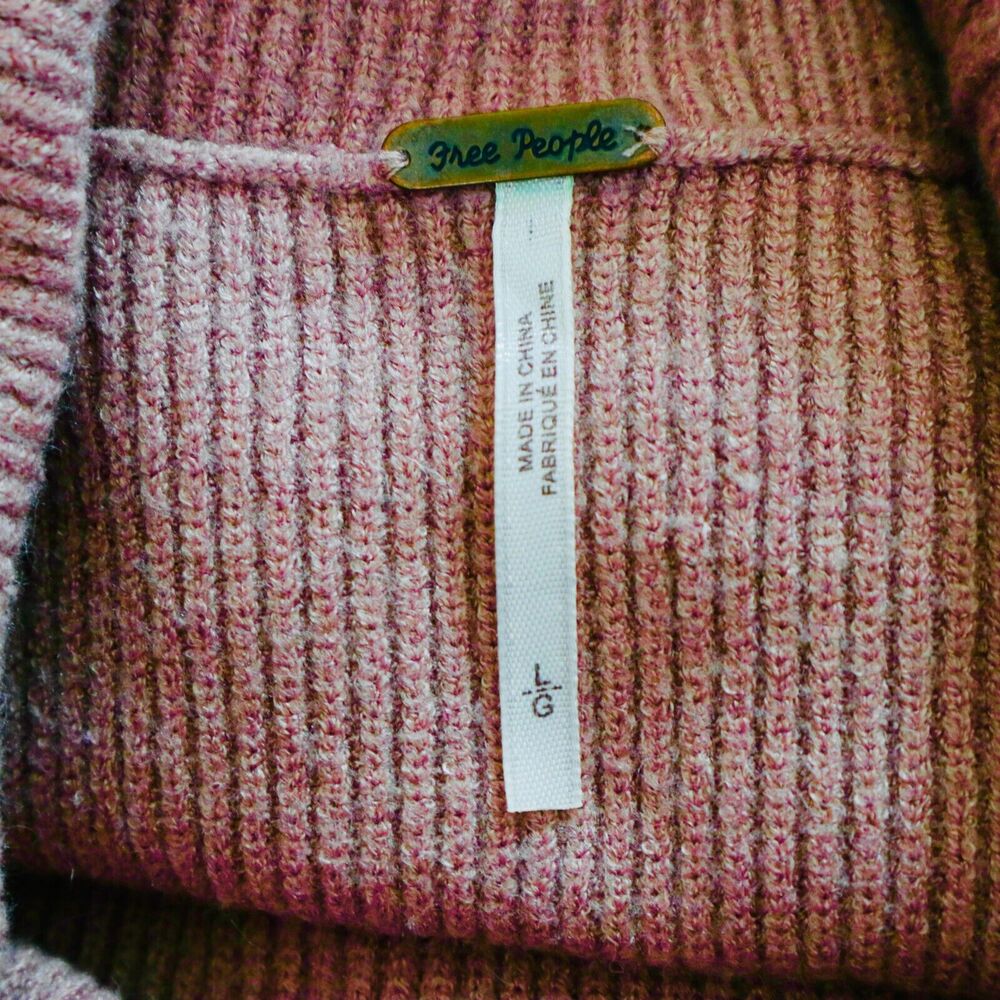 Free People Size L Softly Structured Tunic Sweater Dusty Pink Mauve - Picture 8 of 10